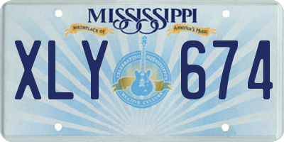 MS license plate XLY674