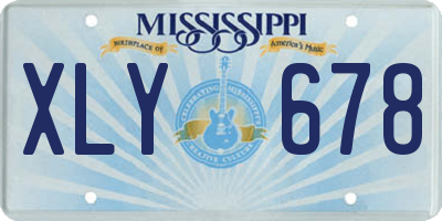 MS license plate XLY678