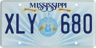 MS license plate XLY680