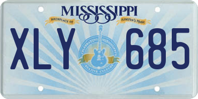 MS license plate XLY685