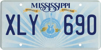 MS license plate XLY690
