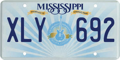 MS license plate XLY692