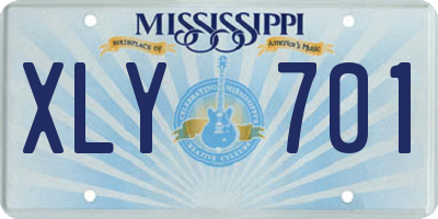 MS license plate XLY701