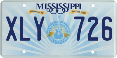 MS license plate XLY726