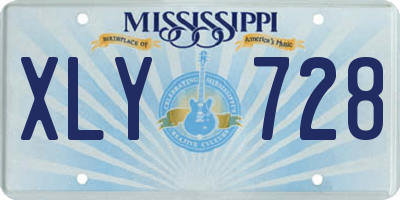 MS license plate XLY728
