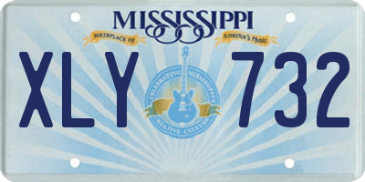 MS license plate XLY732