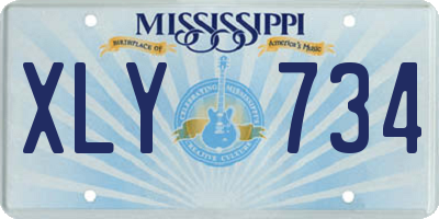 MS license plate XLY734
