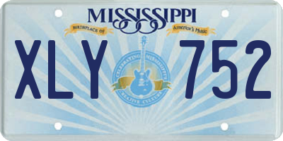 MS license plate XLY752
