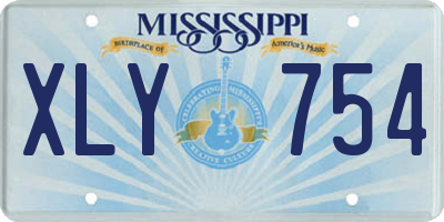 MS license plate XLY754