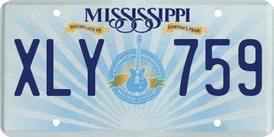 MS license plate XLY759