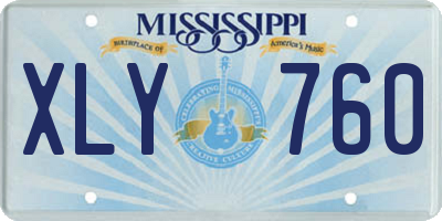 MS license plate XLY760