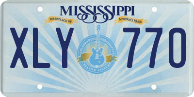 MS license plate XLY770