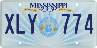 MS license plate XLY774