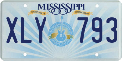 MS license plate XLY793