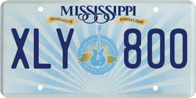 MS license plate XLY800