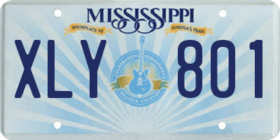 MS license plate XLY801