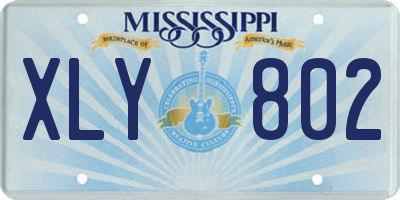 MS license plate XLY802