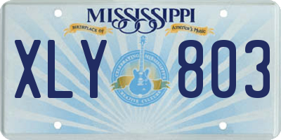 MS license plate XLY803