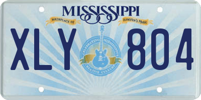 MS license plate XLY804