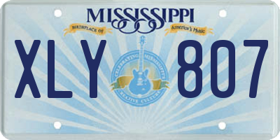 MS license plate XLY807