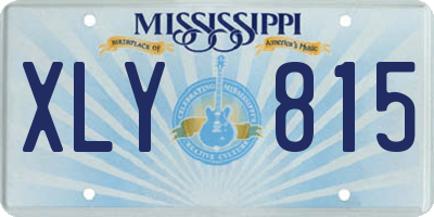 MS license plate XLY815