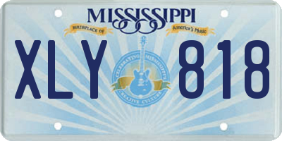 MS license plate XLY818