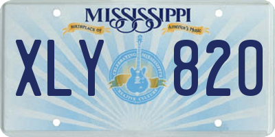 MS license plate XLY820