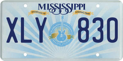 MS license plate XLY830