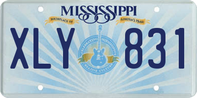 MS license plate XLY831