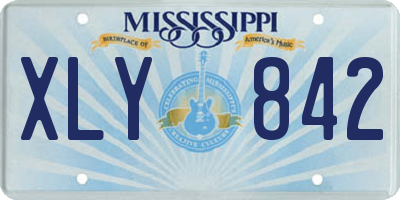 MS license plate XLY842