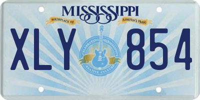 MS license plate XLY854