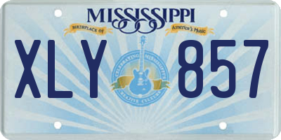 MS license plate XLY857