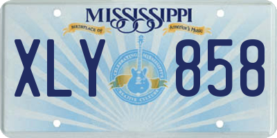 MS license plate XLY858