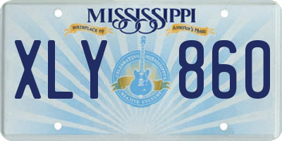 MS license plate XLY860