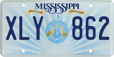MS license plate XLY862