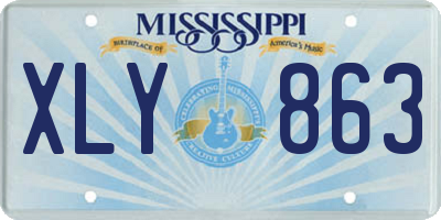 MS license plate XLY863