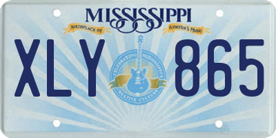 MS license plate XLY865