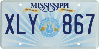 MS license plate XLY867