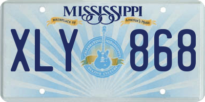 MS license plate XLY868