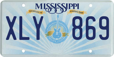 MS license plate XLY869