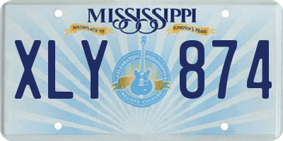MS license plate XLY874