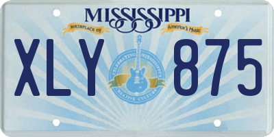 MS license plate XLY875