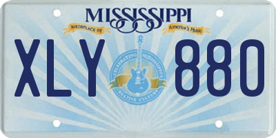 MS license plate XLY880