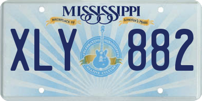 MS license plate XLY882