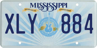 MS license plate XLY884