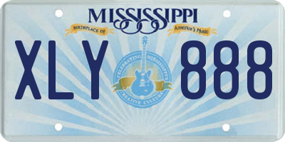 MS license plate XLY888