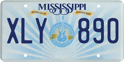 MS license plate XLY890