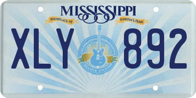 MS license plate XLY892
