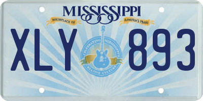 MS license plate XLY893