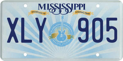 MS license plate XLY905